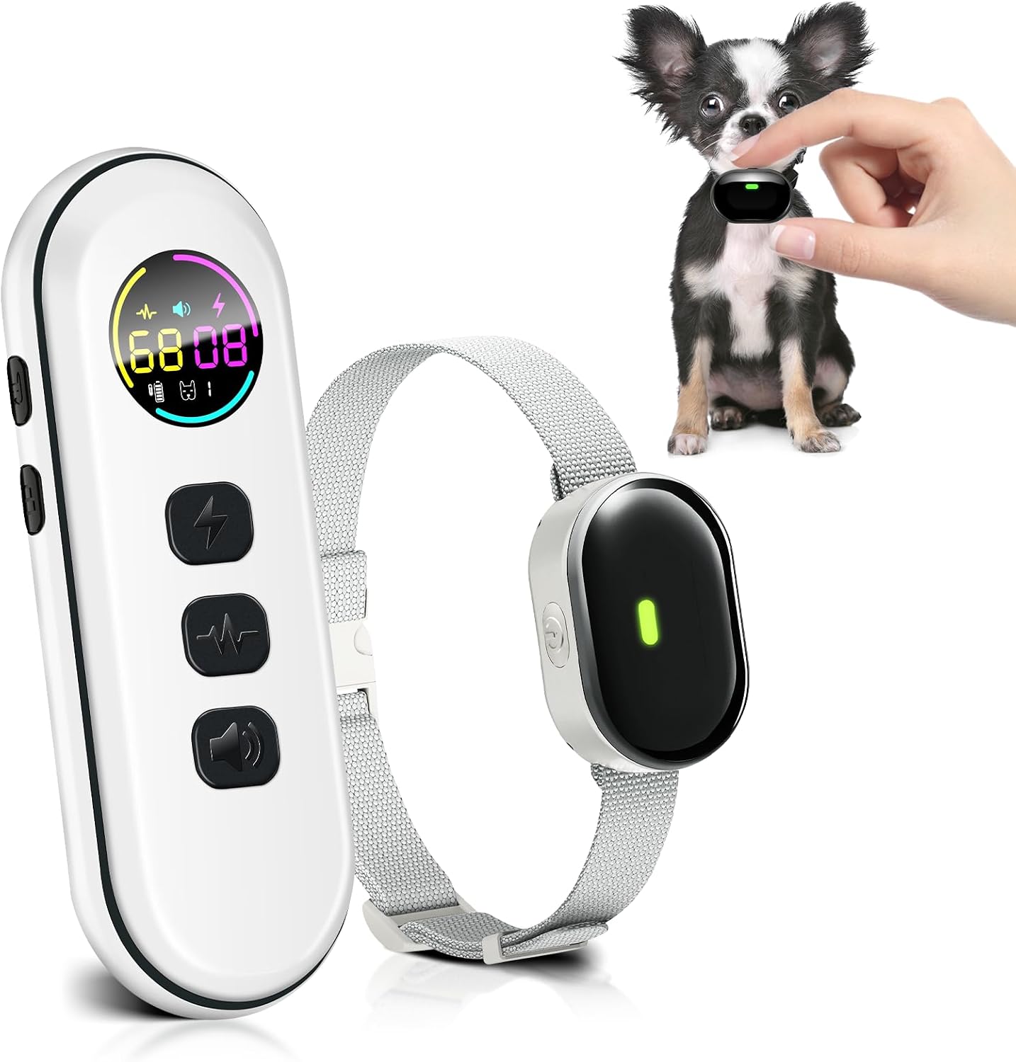Chupolik ultra-light training collar and remote front view