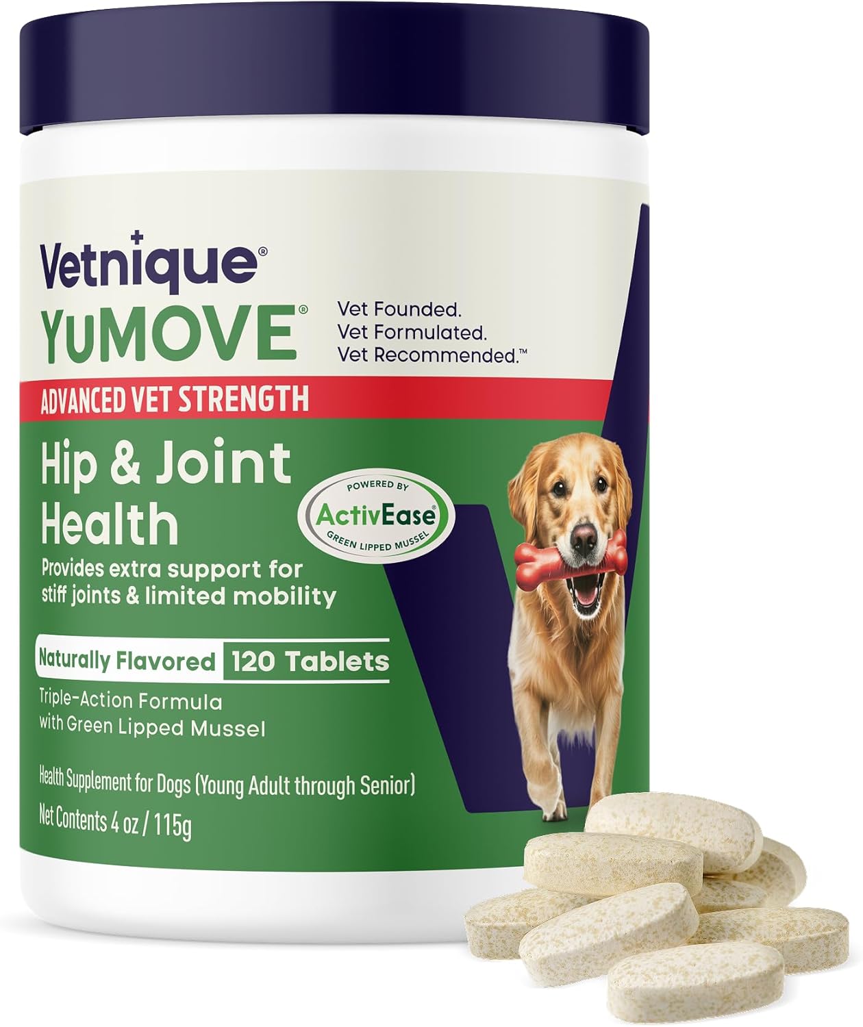 YuMOVE Dog Hip & Joint Supplement, Regular or Advanced Strength - ActivEase Green Lipped Mussel, Glucosamine, Hyaluronic Acid & Omega 3 - Chewable Tablets (300ct Chewable Tablets, Regular Strength) - Image 13