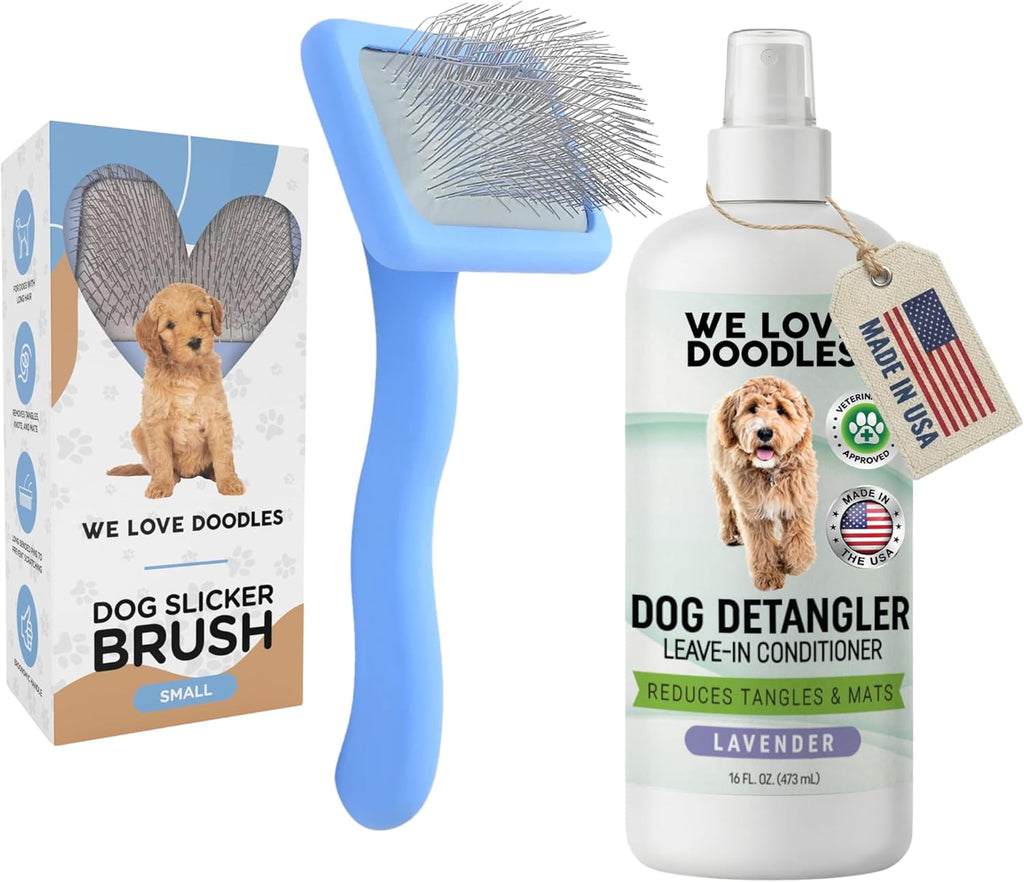 Slicker Brush for Dogs, Dog Grooming Supplies - Best Doodle & Poodle Brush for Haired Dogs - Goldendoodle Pin Detangler for Dematting (Large) - Image 11