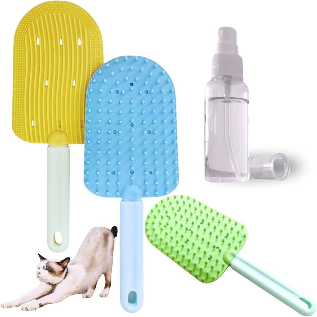 Generic soft silicone cat tongue brush front view for pet shedding control