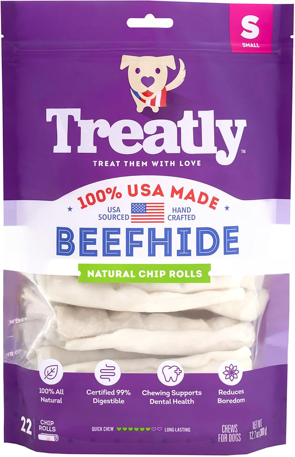 USA Beefhide Chip Rolls 10-11" Dog Chew Treats - Natural Flavor, 10 Count/1 Pack - Image 11