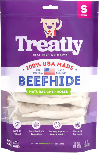 USA Beefhide Chip Rolls 10-11" Dog Chew Treats - Natural Flavor, 10 Count/1 Pack - Image 11
