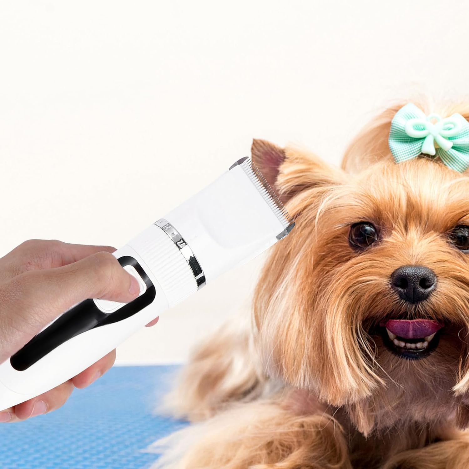 Rechargeable cordless pet clipper displaying its ergonomic design for comfortable home grooming