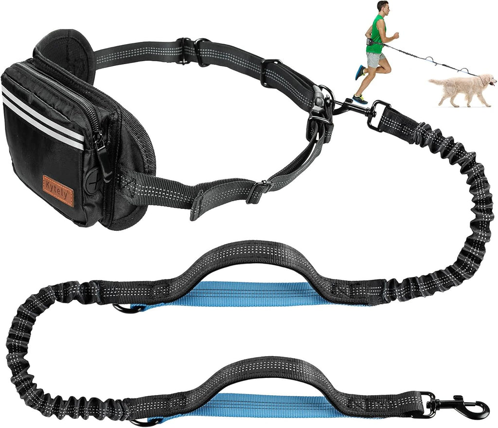 Kytely hands free dog leash with zipper pouch front view