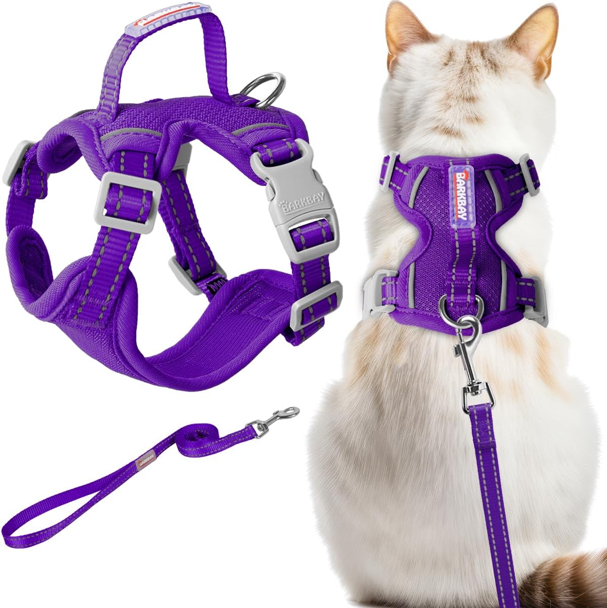 Cat Harness and Leash Set Escape Proof for Kitten Walking, Soft Adjustable Top Handle Vest Harnesses for Cats, Easy Control Breathable Reflective Small Medium Large, Pink, XS - Image 12