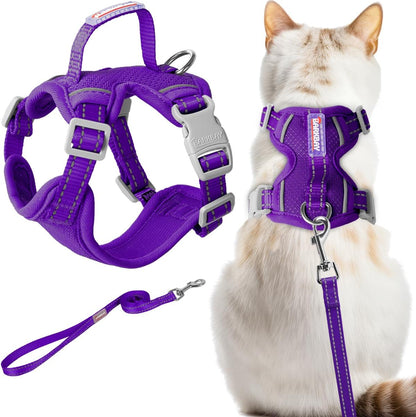 Cat Harness and Leash Set Escape Proof for Kitten Walking, Soft Adjustable Top Handle Vest Harnesses for Cats, Easy Control Breathable Reflective Small Medium Large, Pink, XS - Image 12