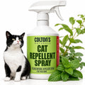 Colton's Naturals cat repellent spray bottle front view with green label