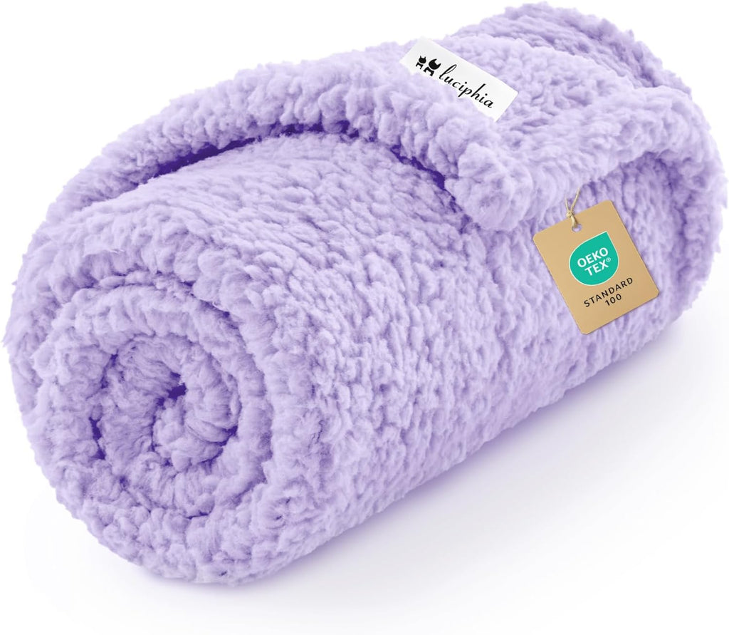 Luciphia Premium Fleece Dog Puppy Blanket Soft Pet Sherpa Calming Cat Blanket Throw for Small Medium Dog Cat(Beige,30x20 inches) - Image 9