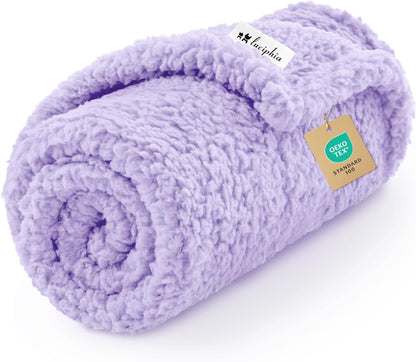 Luciphia Premium Fleece Dog Puppy Blanket Soft Pet Sherpa Calming Cat Blanket Throw for Small Medium Dog Cat(Beige,30x20 inches) - Image 9
