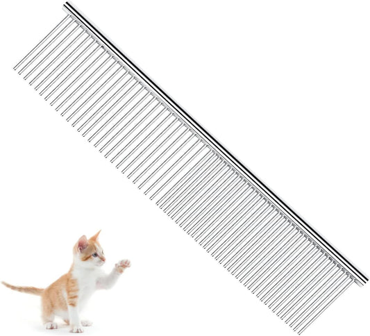PETTOM stainless steel pet grooming comb front view professional cat shedding brush