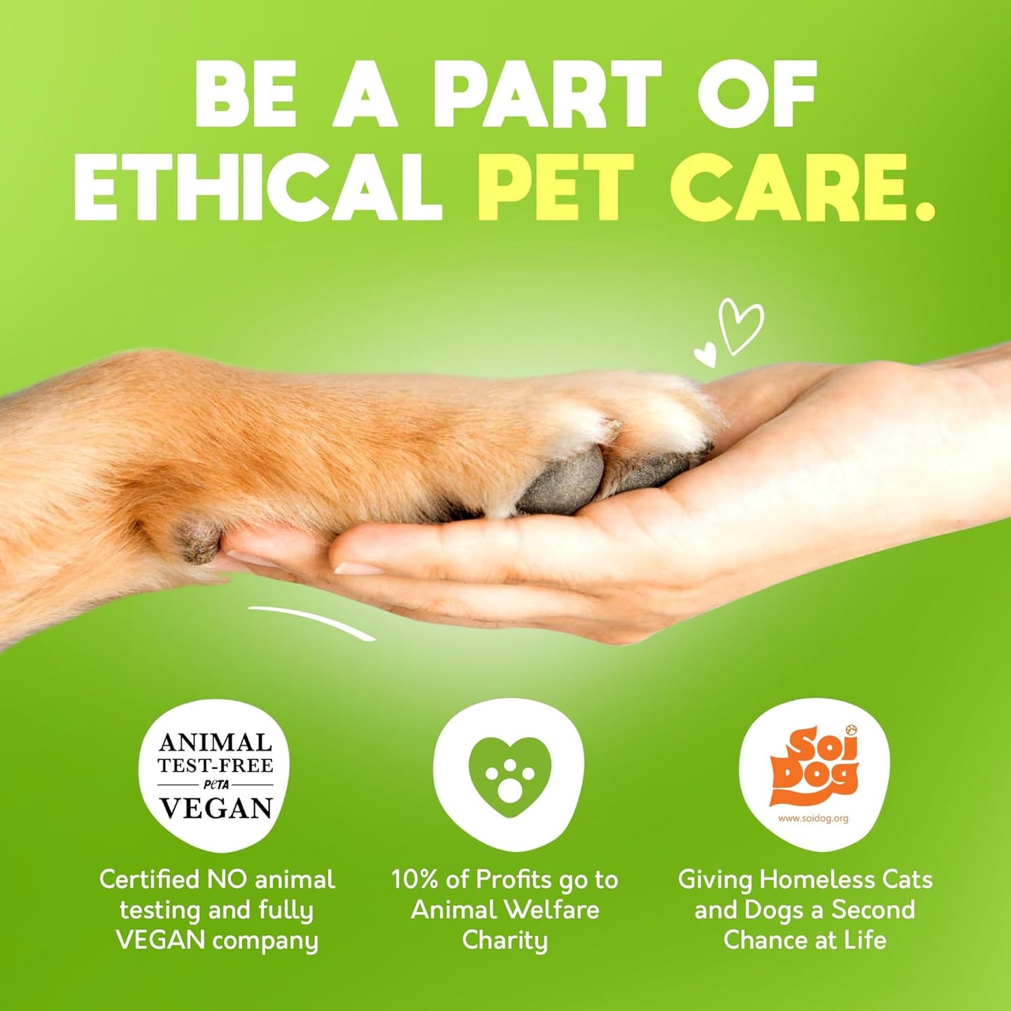 Give A Sh!t daily pet wipes package back label with natural ingredients.