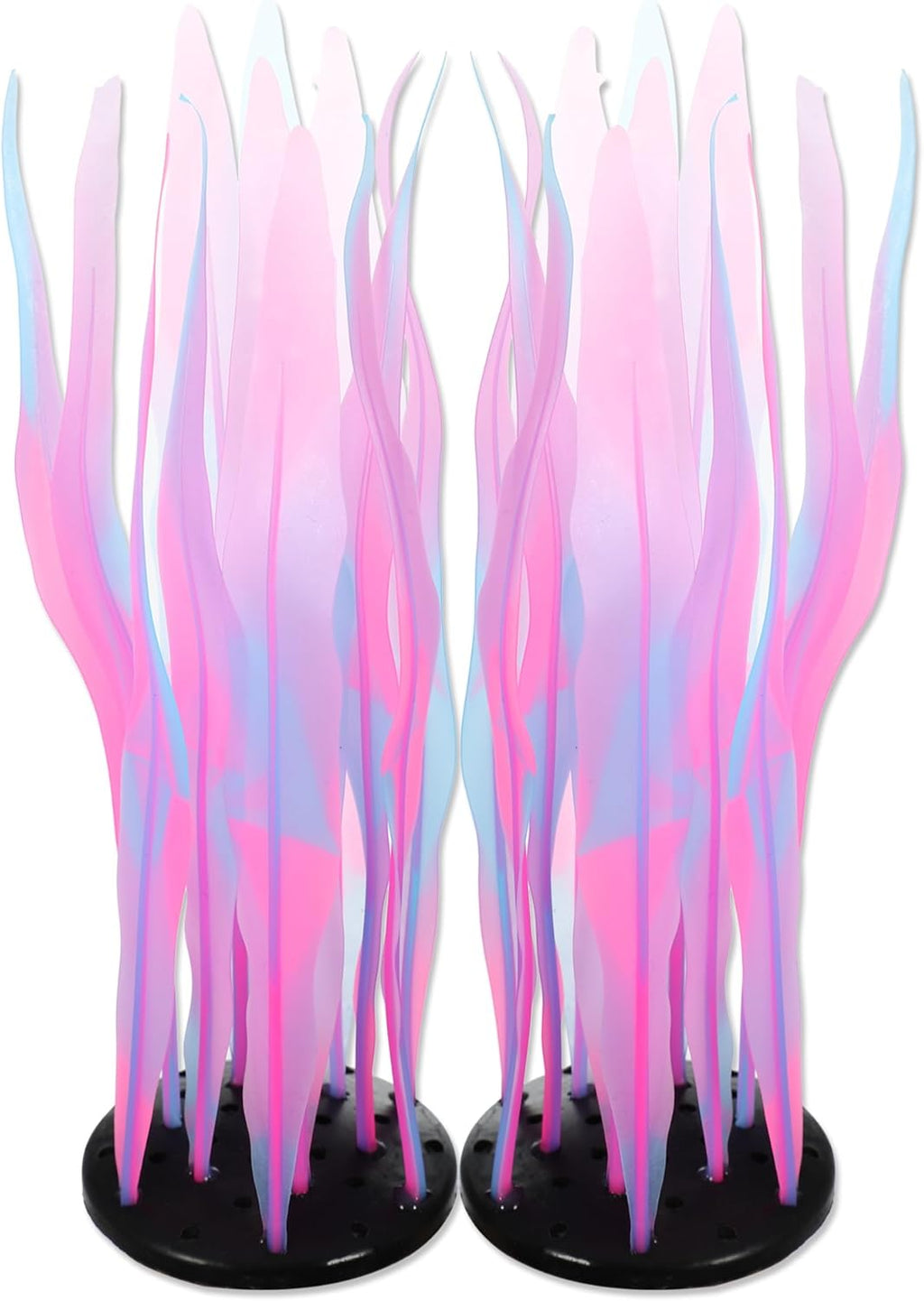 CAPASTEC aquarium glowing kelp plant front view showing pink silicone structure
