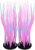 CAPASTEC aquarium glowing kelp plant front view showing pink silicone structure