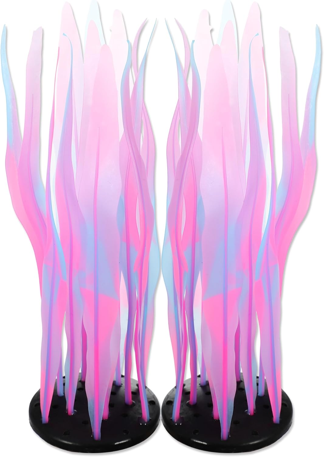 CAPASTEC aquarium glowing kelp plant front view showing pink silicone structure