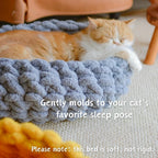 Large Urnat cat cave house showing plush soft texture