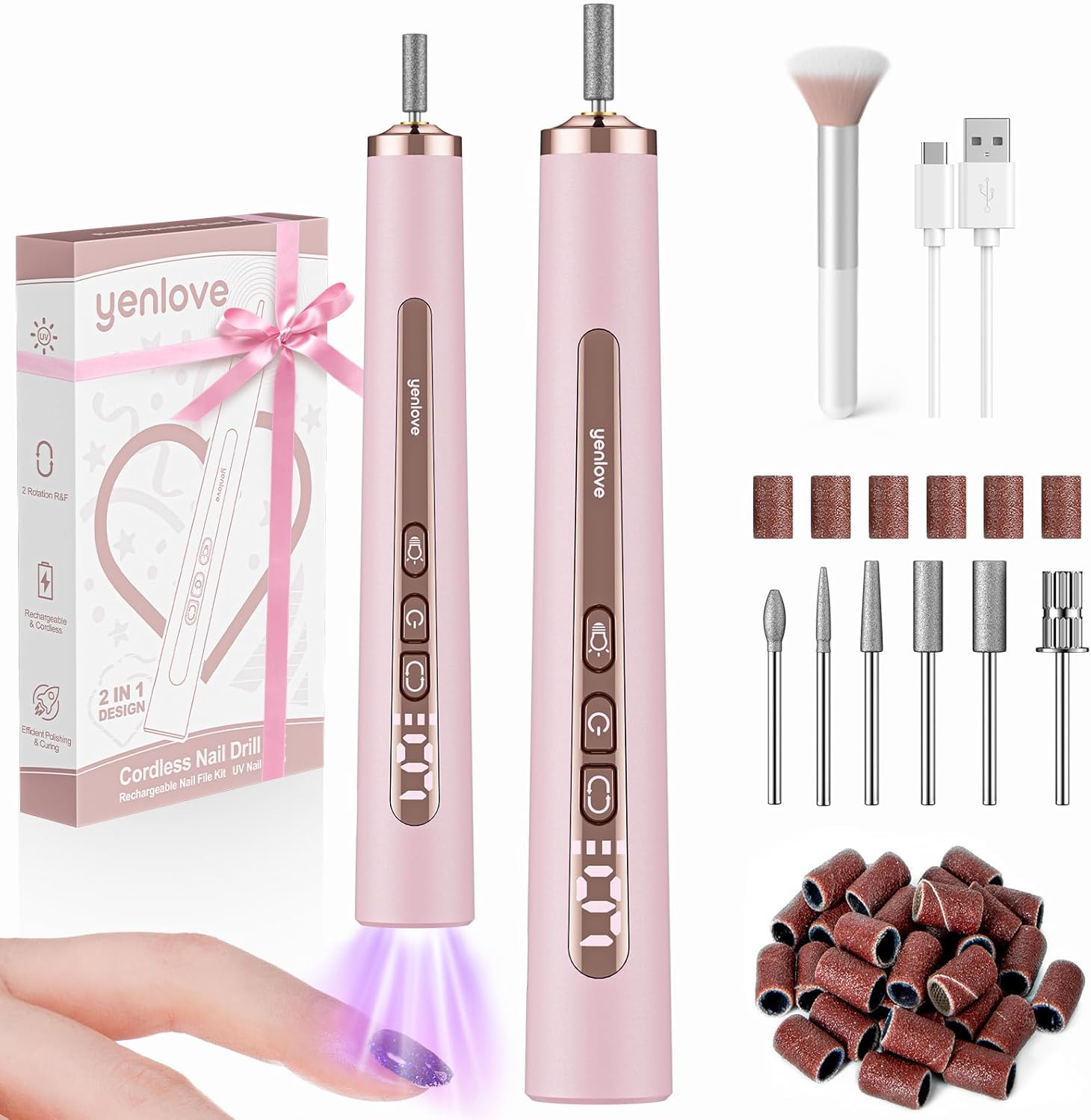 YenLove cordless nail drill and manicure kit front view
