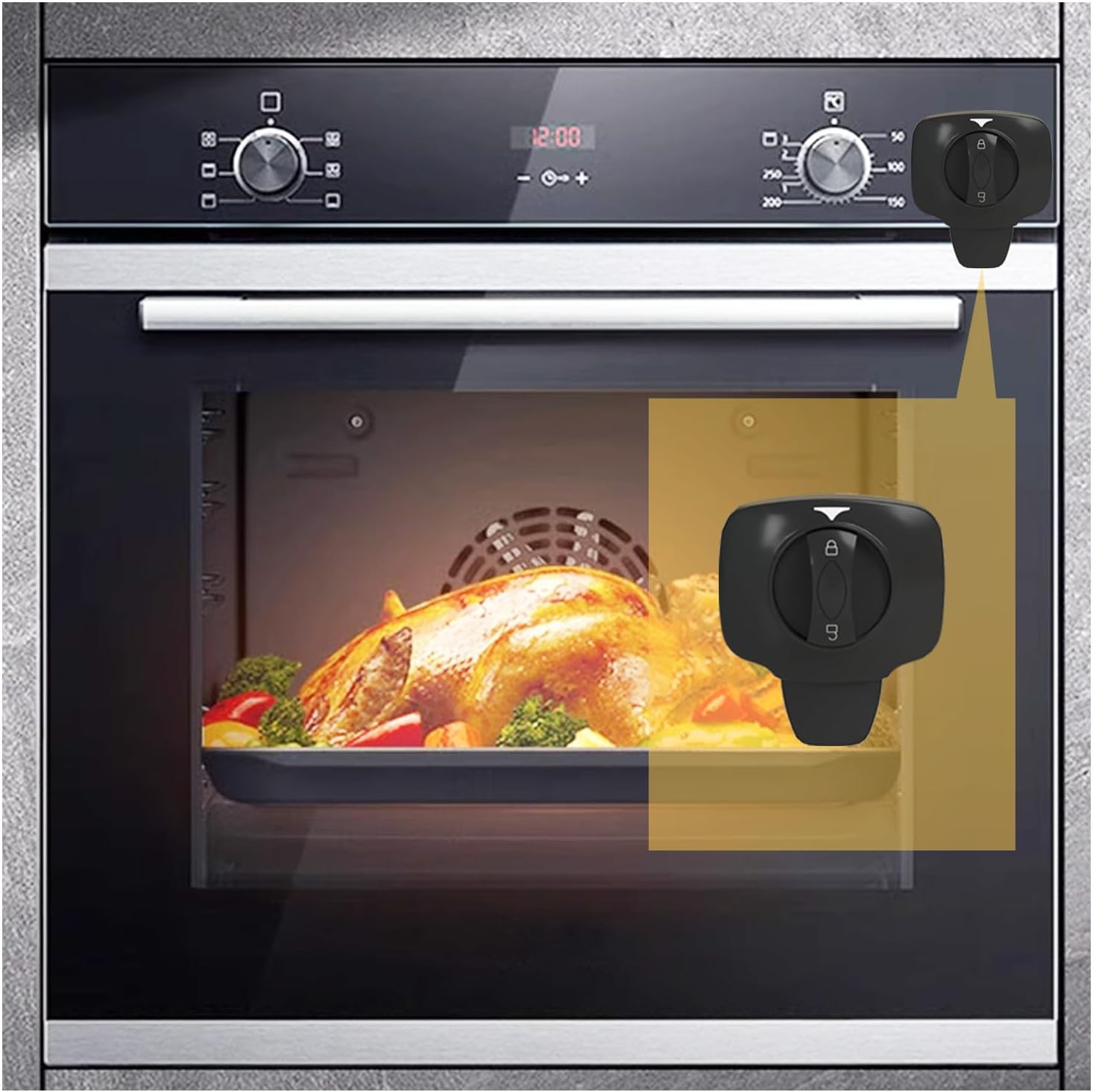 Kiyukaj child proof oven lock front view black