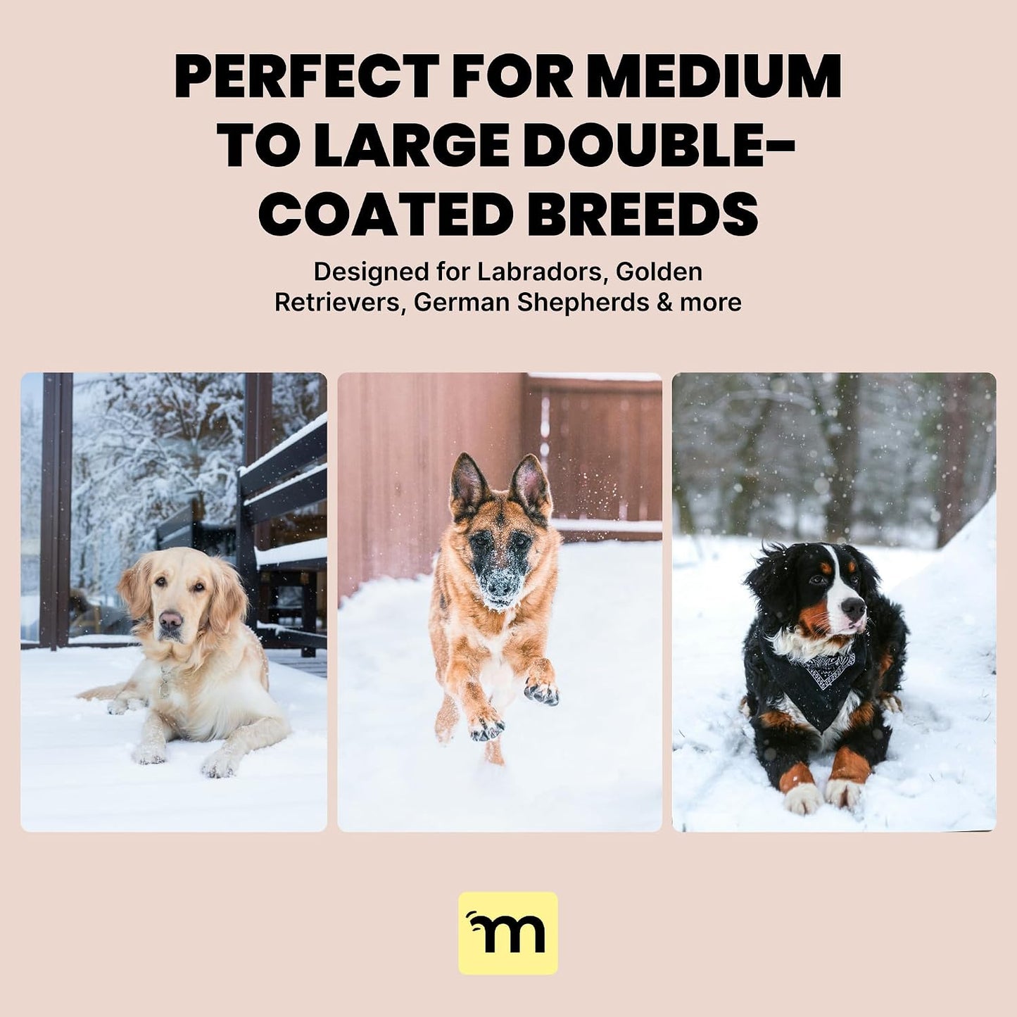 MalsiPree blue deshedding brush packaging details highlighting ninety percent shedding reduction
