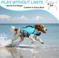 Vivaglory dog life jacket front view in lake blue medium