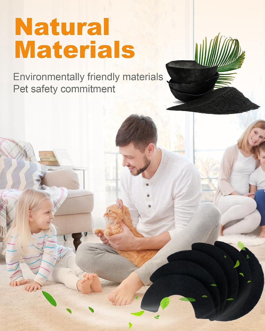ANWA pet safe natural charcoal filter for cat waste drawer