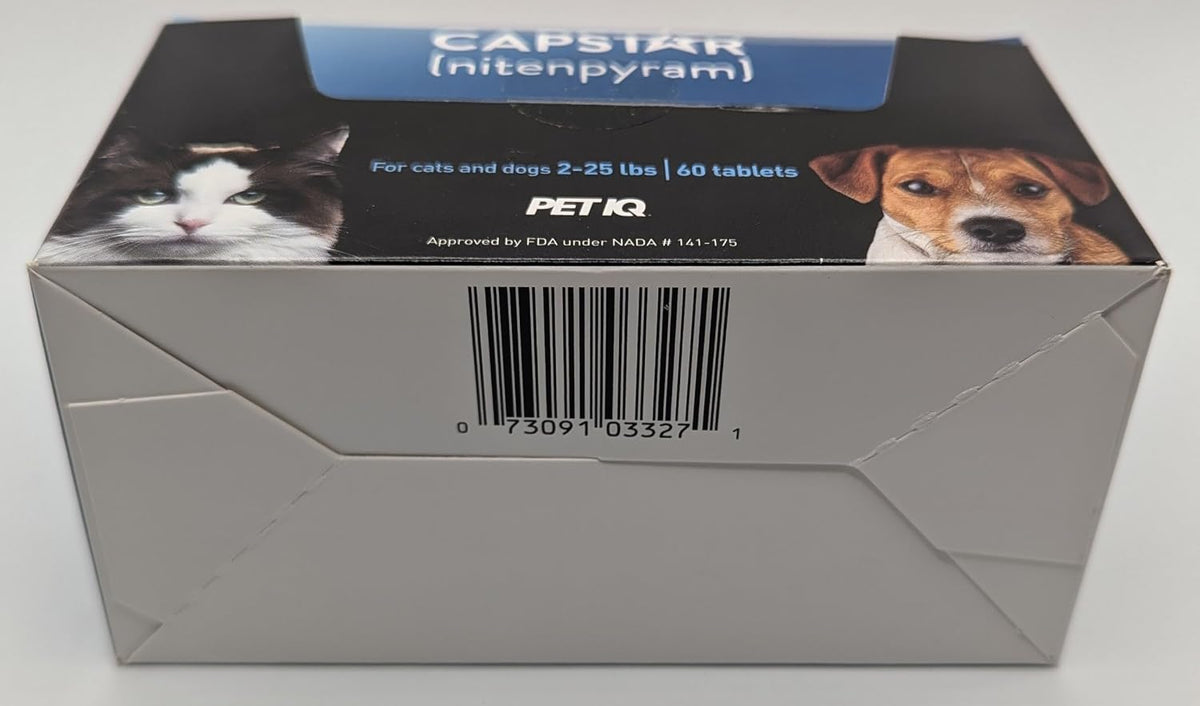 Authentic Capstar nitenpyram eleven point four milligram tablets back label view