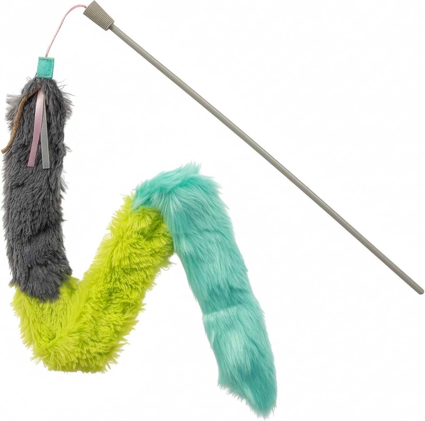 SmartyKat Frisky Flyer Feather Wand Cat Toy, Extendable Up to 24" - Blue, One Size - Image 12