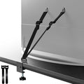 SPNKMJUJ No Drill TV Safety Straps front view showcasing adjustable stainless steel anti-tip cables for baby proofing home safety.