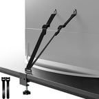SPNKMJUJ No Drill TV Safety Straps front view showcasing adjustable stainless steel anti-tip cables for baby proofing home safety.