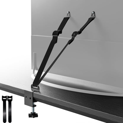 SPNKMJUJ No Drill TV Safety Straps front view showcasing adjustable stainless steel anti-tip cables for baby proofing home safety.
