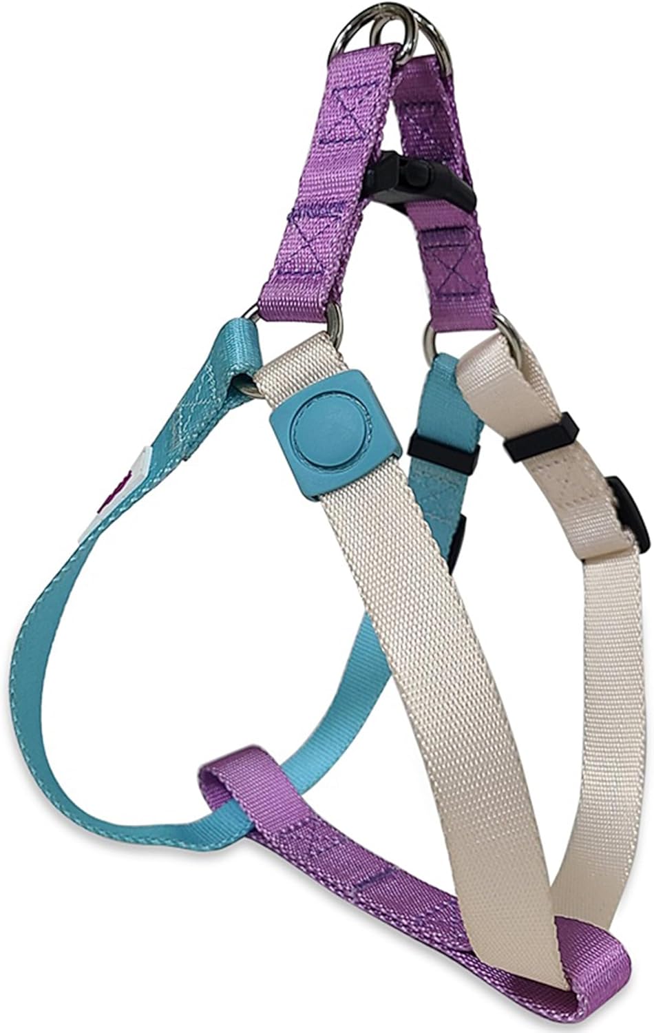 Tri-Color Dog Harness - Adjustable Step-in No Pull Harness for Large Dogs, Heavy Duty, Easy Walking, Blue Pink - Image 10