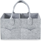 PandaEar baby diaper caddy organizer in grey front view
