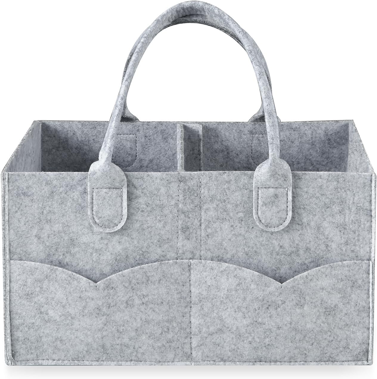 PandaEar baby diaper caddy organizer in grey front view