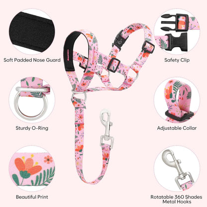 Side view of Ezierfy adjustable dog head halter on dog
