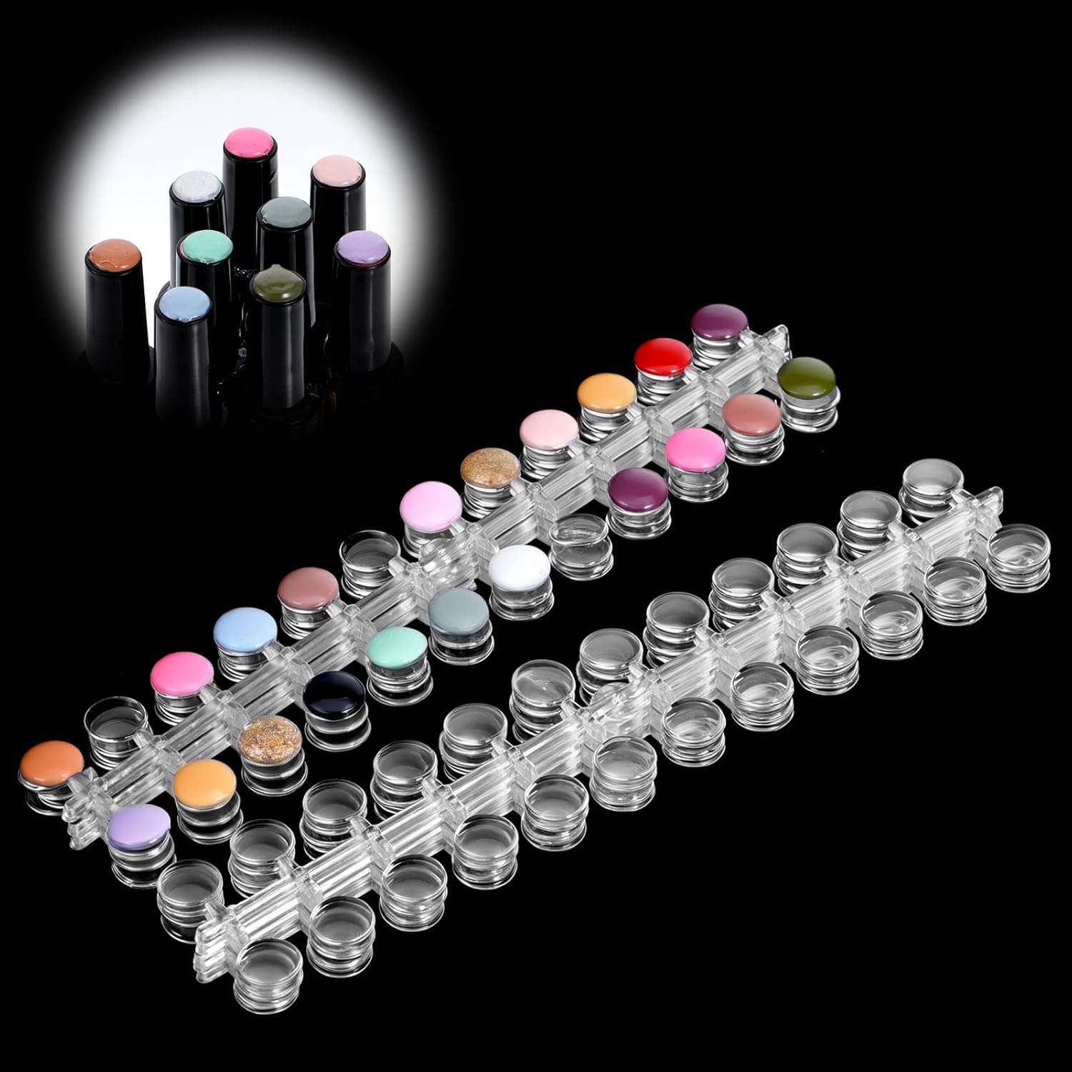 Biubee 240 Pcs Clear Nail Polish Swatch Dots front view
