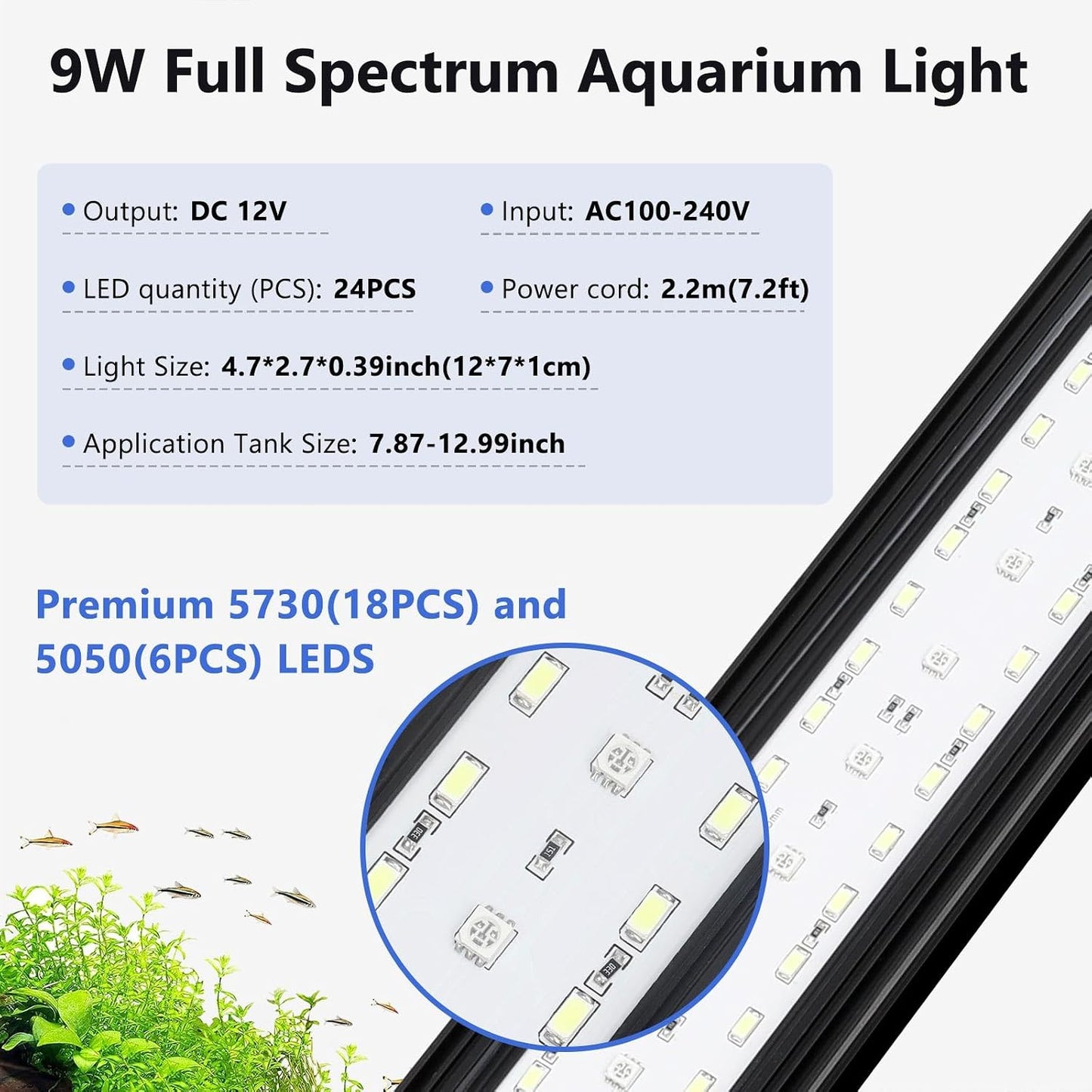 Fishkeeper aquatic lighting showing blue moonlight simulation phase over fish.