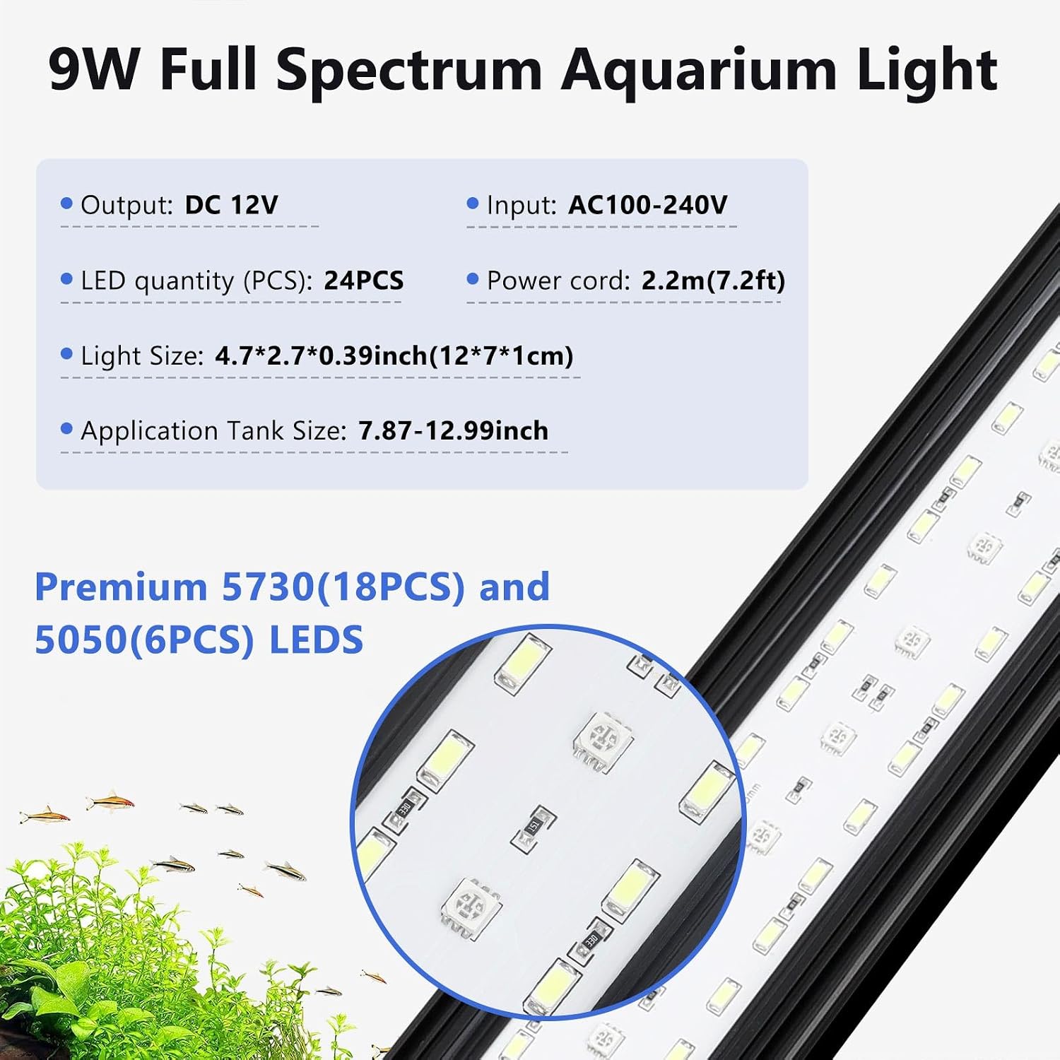 Fishkeeper aquatic lighting showing blue moonlight simulation phase over fish.