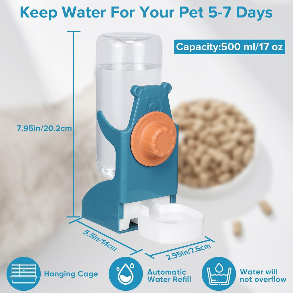 Kenond 17 oz Pet Water Bottle,Guinea Pig No Drip Water Bowl for Cage,Hanging Automatic Gravity Water Dispenser for Small Animals Rabbit Hedgehog Chinchilla Bunny Bird Canary Budgies - Image 4