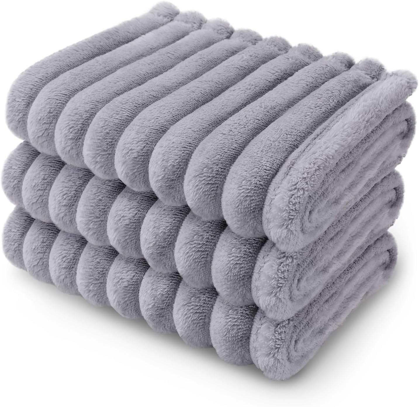 LINENLUX 1 Pack 3 Soft Fleece Dog Blanket for Pet Washable Warm Cat Puppy Fluffy Calming Flannel Beige/Pink/Grey Small - Image 11