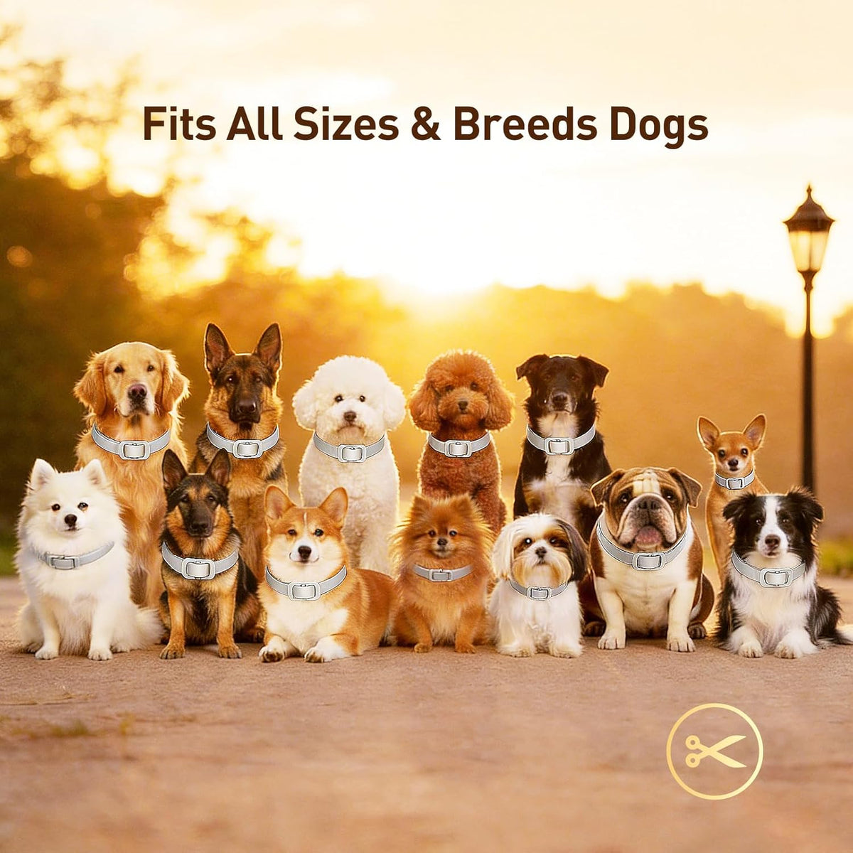 Adjustable gray flea collar for puppies and adult dogs