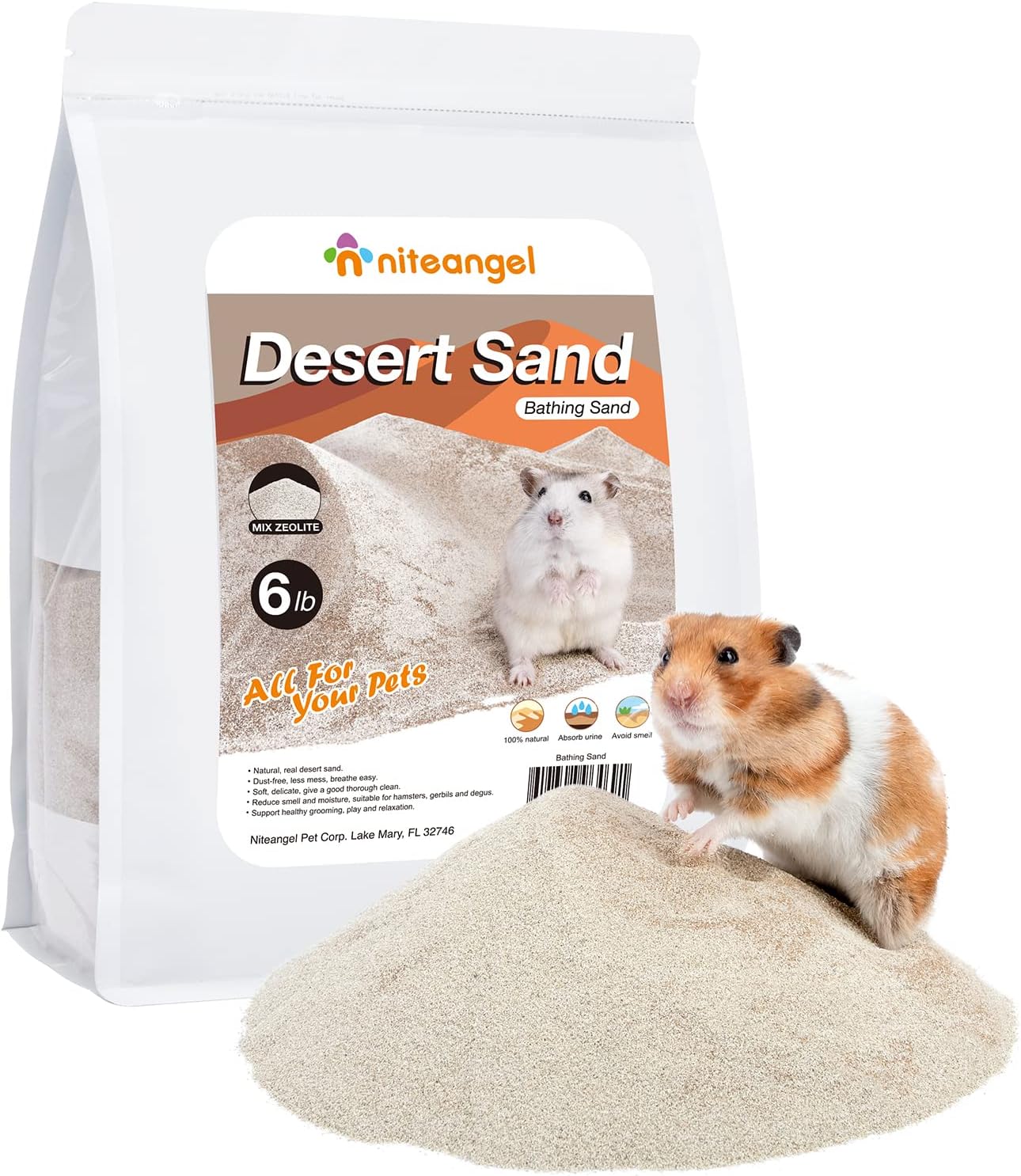 Niteangel Hamster Desert Bath Sand | No-Dust Bath or Potty Litter for Hamster Chinchillas Gerbil Mice Degu or Other Small Pets - Image 9