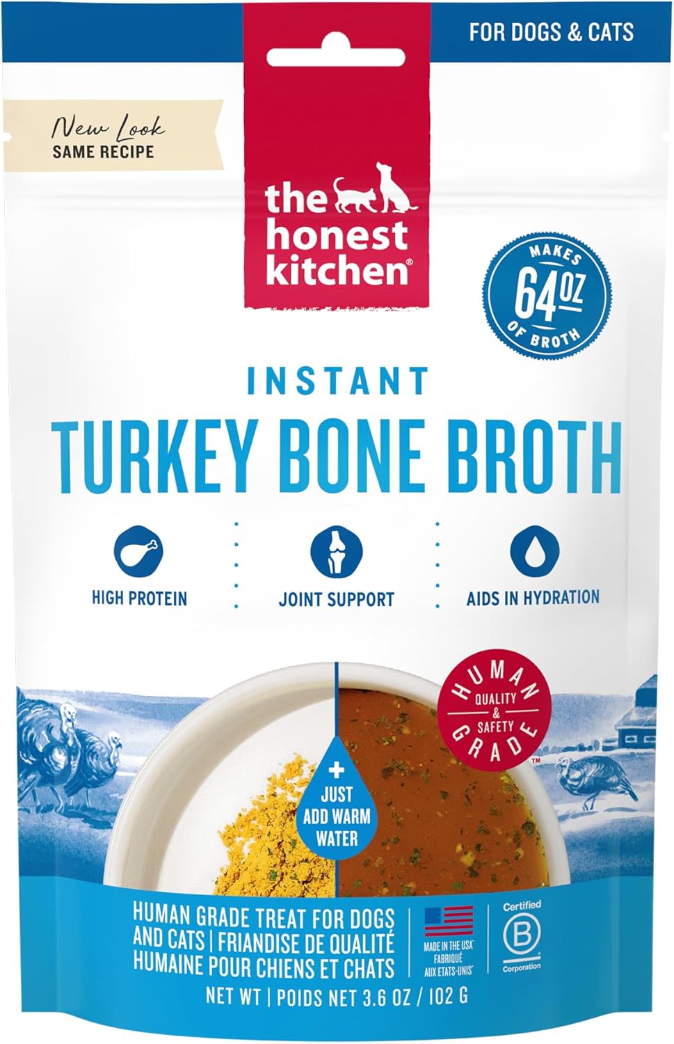The Honest Kitchen Human Grade Daily Boosts Instant Beef Bone Broth with Turmeric for Dogs 3.6 Ounces - Image 9