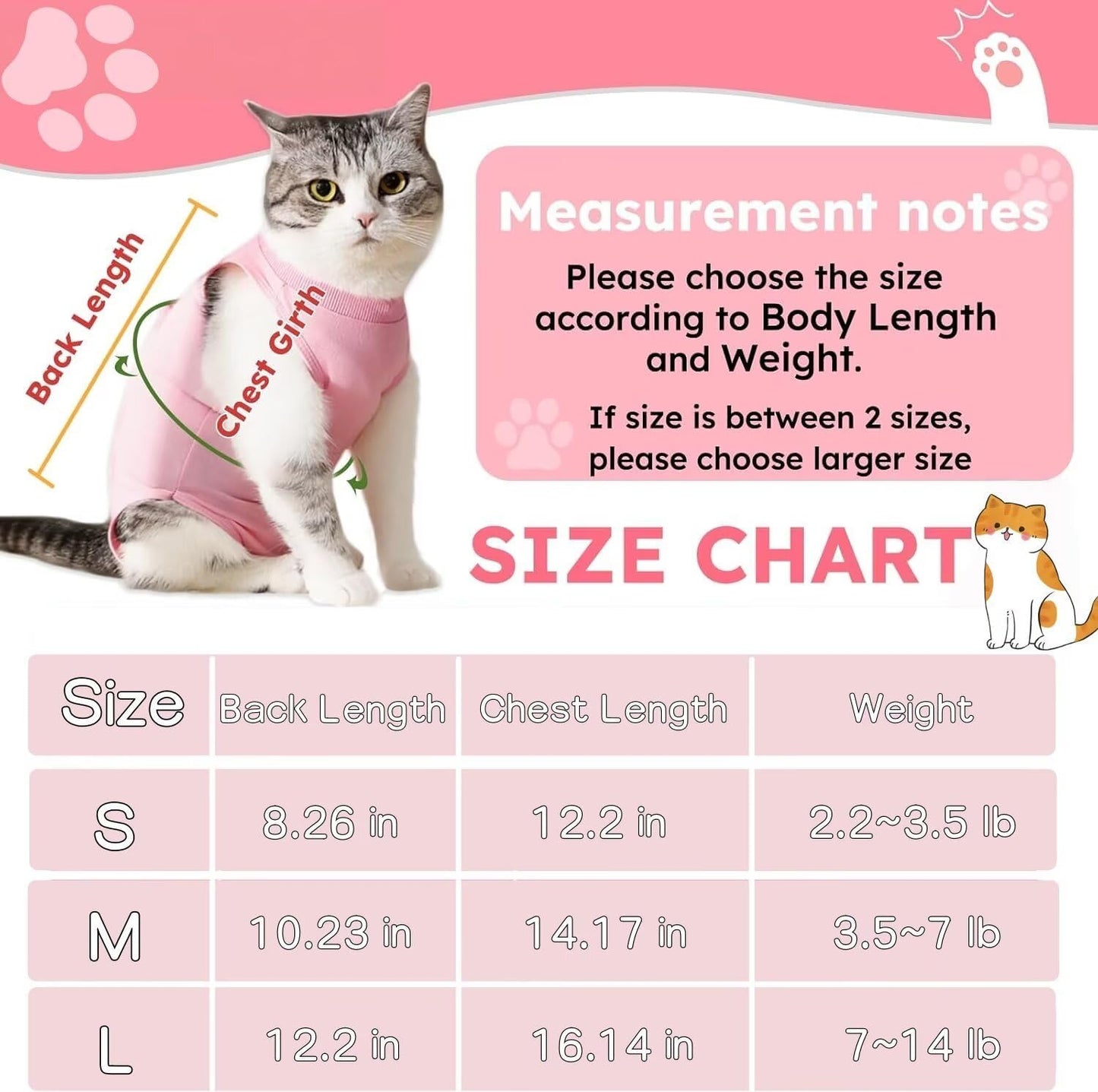 Cat recovery suit showing rear access for litter box