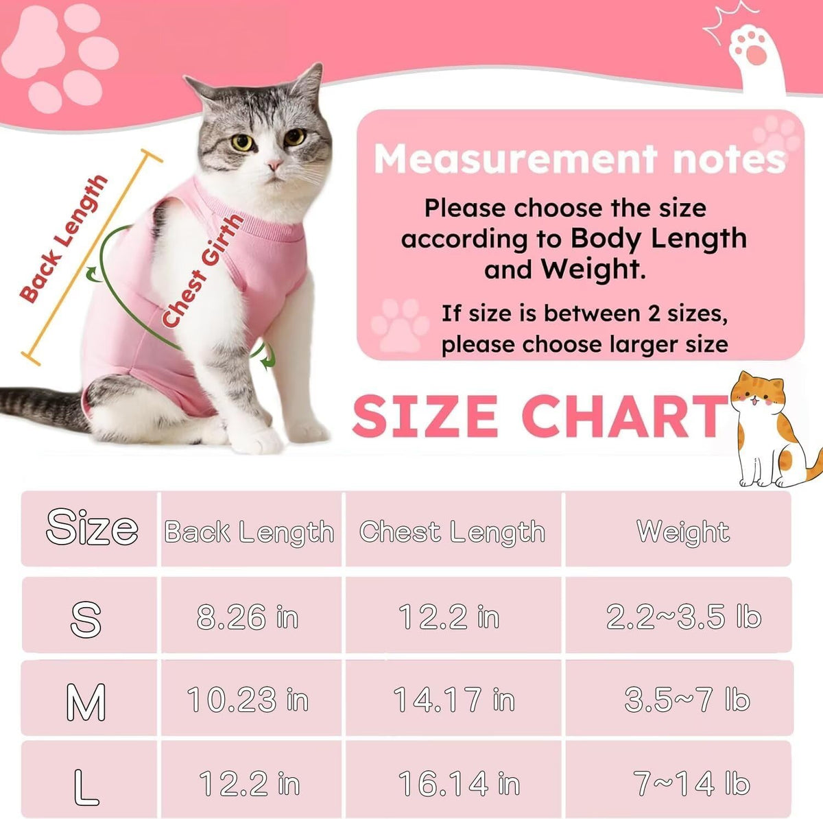 Cat recovery suit showing rear access for litter box
