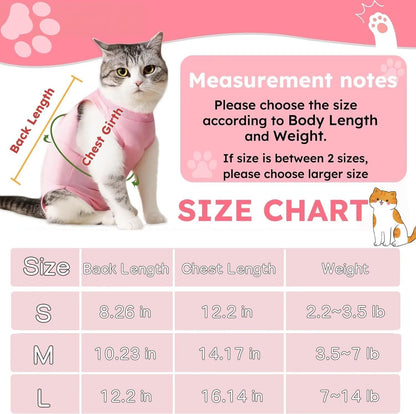 Cat recovery suit showing rear access for litter box