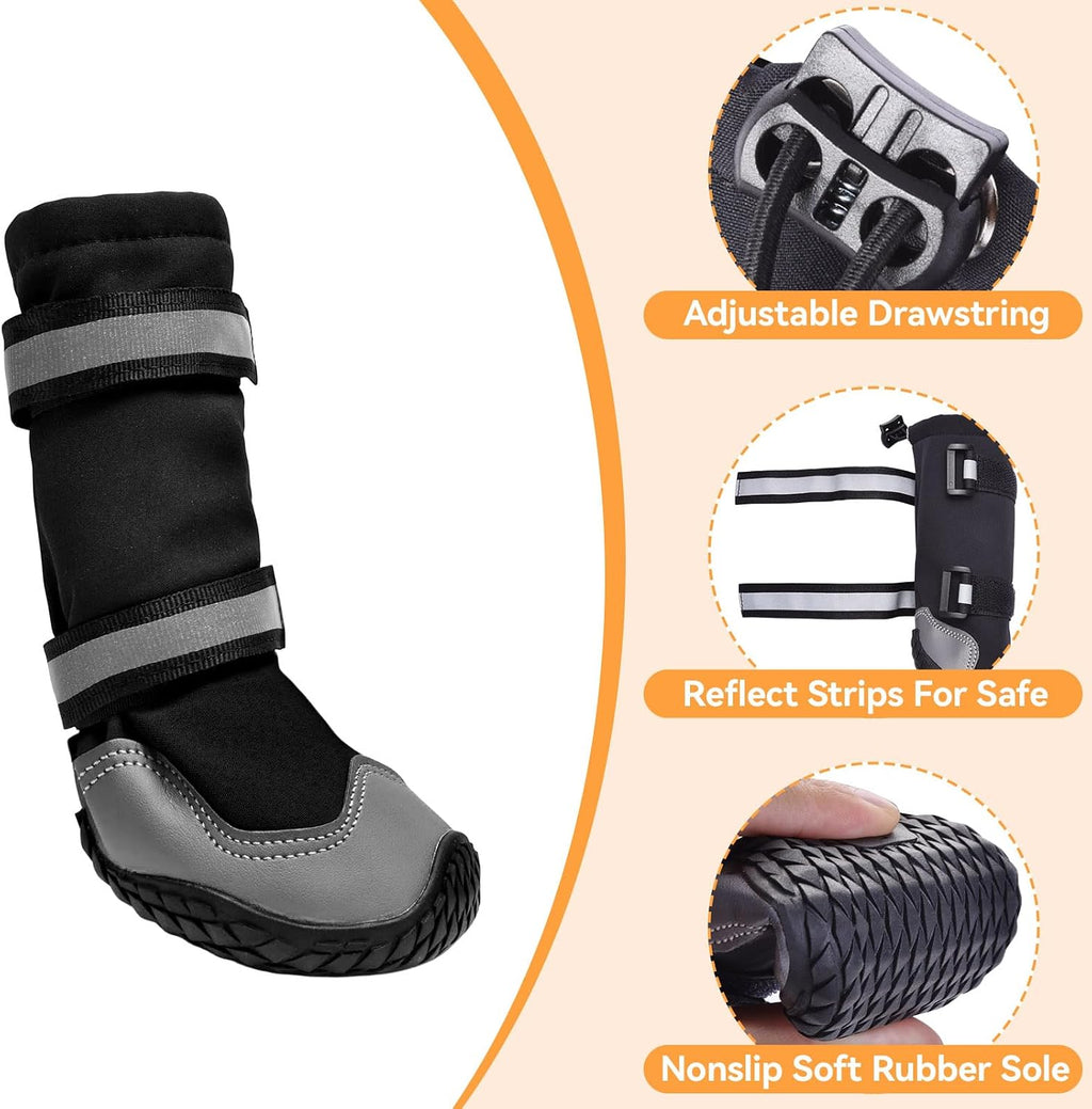 Side profile of Dimicoo reflective dog booties