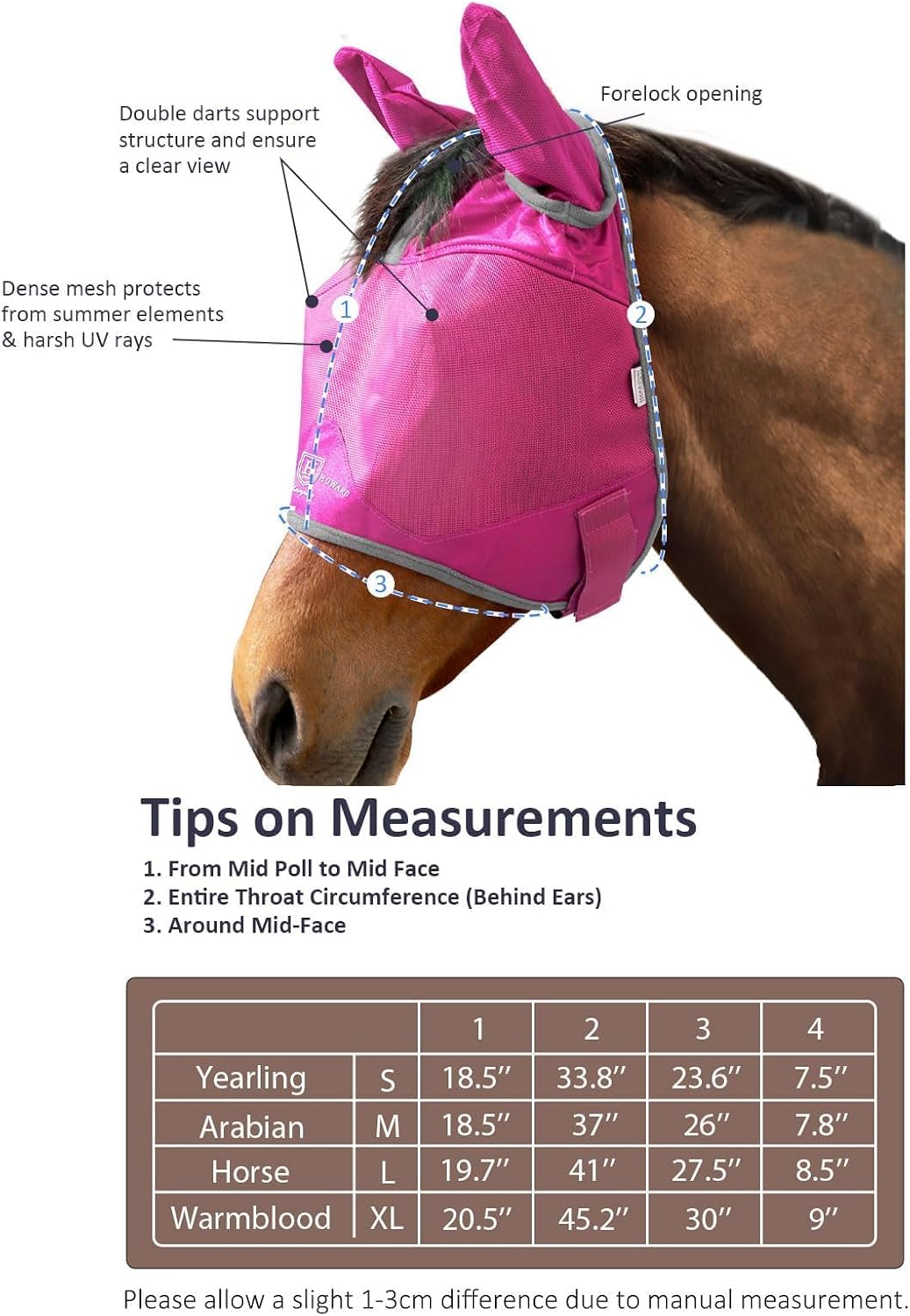 Harrison Howard horse fly mask hook and loop closure detail