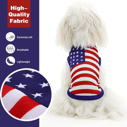 Close up of soft mesh fabric on American flag dog vest