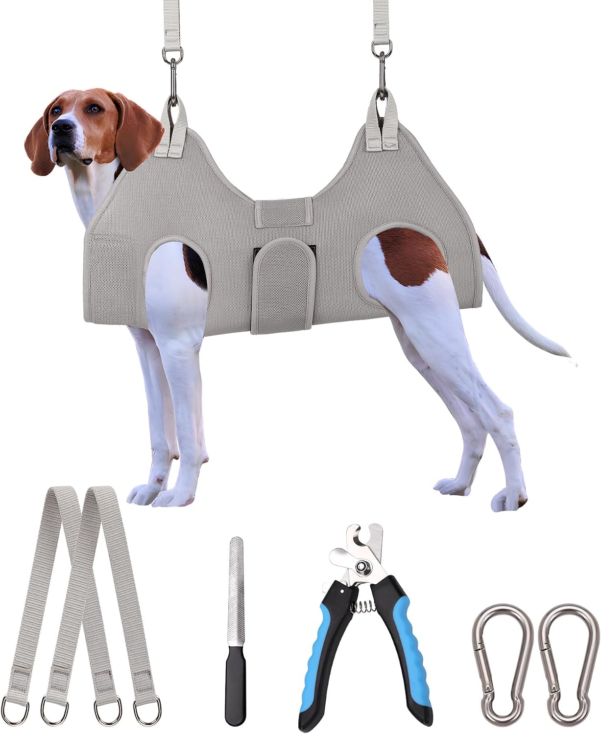 Kkiimatt Dog Grooming Hammock Harness, Small Dog Groming Sling, Gray Dog Hanging Harness for Nail Trimming,Dog Nail Clipping Hanger Restraint Holder - Image 10