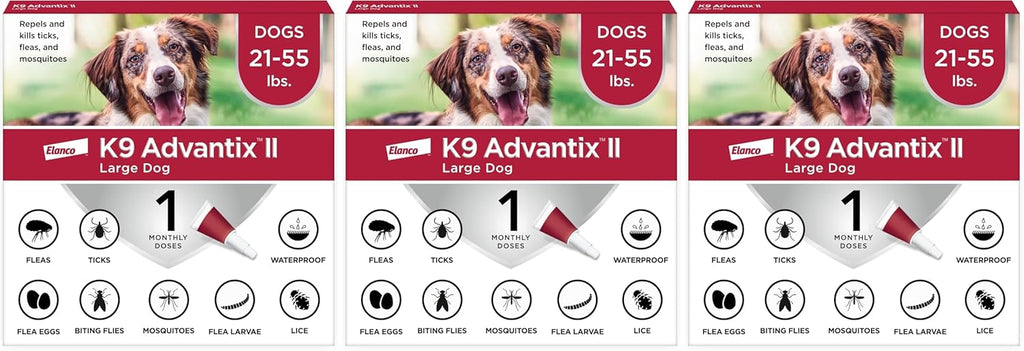 K9 Advantix II Large Dog Vet-Recommended Flea, Tick & Mosquito Treatment & Prevention | Dogs 21-55 lbs. | 2-Mo Supply (Packaging may vary) - Image 11