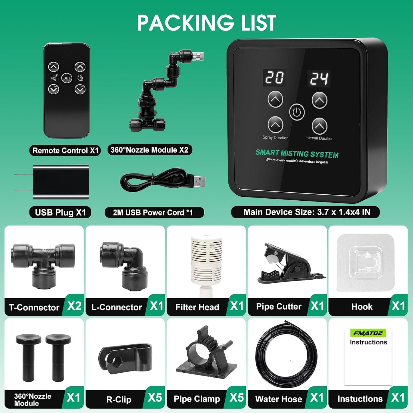 Reptile terrarium fogger system components